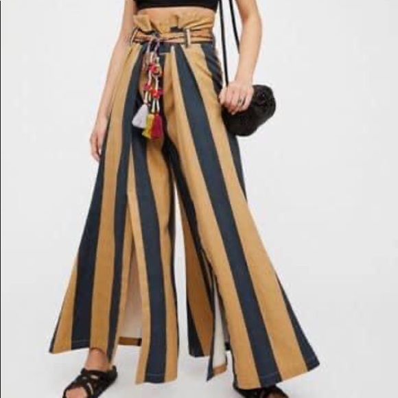 Free People Denim - Funky “Marjorie” Free People Split  Striped Jeans